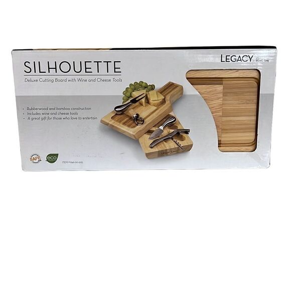 Picnic Silhouette Cheese Board and Tools Set - Rubberwood - Picture 2 of 4